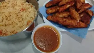 Solha Frita Peixe Delicioso Com Arroz de Tomate 🍅🍅