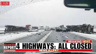Extreme Winter Storm Freezes California &mdash; Pileup on I-80, Vehicles Trapped at Donner Pass!