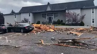 Rare tornado batters northern Michigan town
