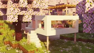 Minecraft: How to build small modern house - Cherry Blossom Forest