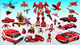 Ambulance Transforms Robot Rescue Crime City In Robot Car Transform Game - Android iOS Gameplay