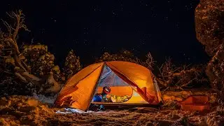 BITTER COLD Hot Tent Camping in Snow -15C