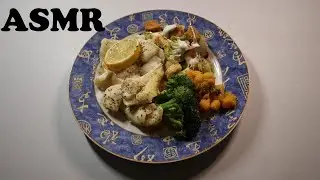 FISH, SALAD, BROCCOLI & BUTTERNUT SQUASH ASMR MUKBANG