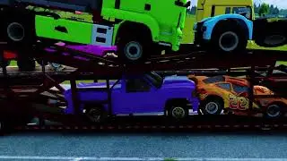 Mega Construction Cars Speed Bumps Challenge | Excavator & Trucks for Kids | AnimationSimple