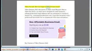 Yahoo biz mail: How do I login to Yahoo business email? yahoo mail business?