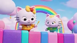 🌈 Kitty Rainbow Hop 🐱 | Fun Kids Song & Dance