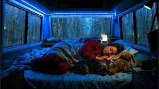 Heavy Rain and Thunder Sounds in Van 🚐 | Deep Sleep & Relaxation ASMR