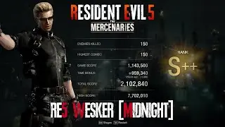 Resident Evil 4 Remake Mercenaries - Wesker RE5(Midnight) S++ Rank - Docks - 4K 60FPS