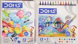 Doms Watercolor Pencil vs DOMS Brush pen review and demonstration