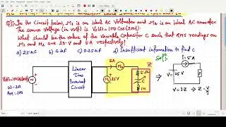 AC Voltmeter and Ammeter Connection in Linear Time Invariant Circuit Based Numerical : Gate 2025 EC