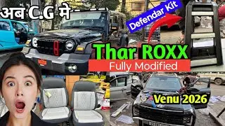 Thar Roxx Fully Modified | Defender Kit , Roof Rail | Led head Light |Raipur Thar Roxx Modification
