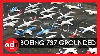 Dozens of Grounded Boeing 737 Max Aircraft at Factory in Seattle