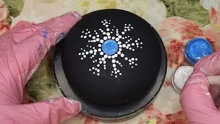 DIY How to Make a Mandala Snowflake Stone | Painted Dotting Art | Satisfying Painting Rocks