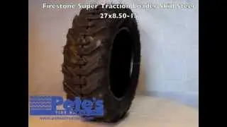 Firestone I-3 Super Traction Loader Skid Steer Tire 27x8.50-15
