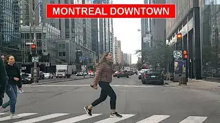 Driving In Downtown Montreal Canada 4K   Rene Levesque Blvd Quebec