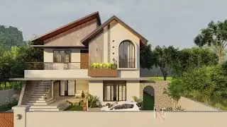 3D Front Elevation | 4BHK 2500 sq. ft. Home Design | R&R Architectural Design Studio | Thrissur