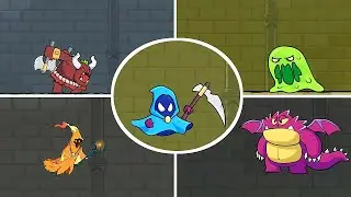 Red Stickman Stick Adventure - All Bosses Gameplay