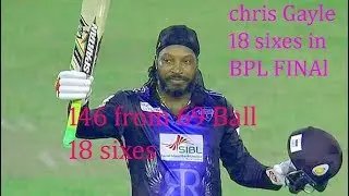 Chris Gayle 18 Sixes 5 Fours In BPL Final 2017 Highlights  146 Run From 69 Balls world  record