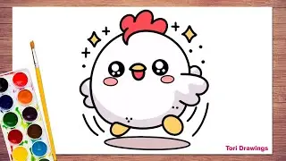 How to Draw a Chicken Step by Step 🐔 | Easy Hen Drawing for Kids | Chicken Drawing Easy 🐔