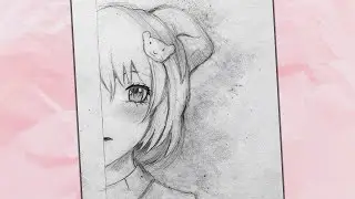 Easy Anime Girl Pencil Drawing | Hand-Drawn Sketch Tutorial | Aesthetic Art Style