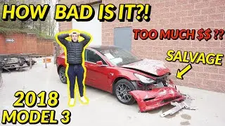 Rebuilding a CHEAP wrecked 2018 Tesla Model 3 Part 1 (Salvage)