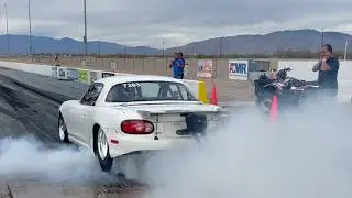 Shaun Saunders 7.55 World Record BP Powered Miata 1/4 mile pass