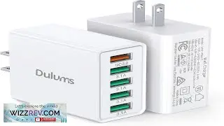 50W USB Wall Charger Block 2Pack 5 Port Charger Fast Charging Block QC 3.0