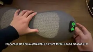Electric Back Massage Pillow - Heated Vibration Cushion Lumbar Support Memory Foam for Spine Relief