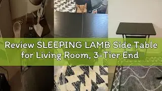 Review SLEEPING LAMB Side Table for Living Room, 3-Tier End Table for Small Space with Wide Storage
