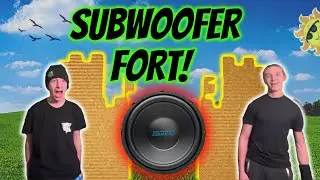 We Built a HUGE Cardboard Subwoofer FORT!
