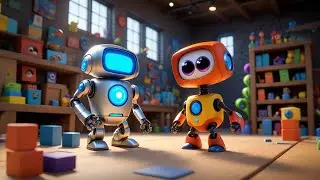 Two Tiny Robots Build a Tower | Construction Song for Kids | Nursery Rhymes and Baby Songs