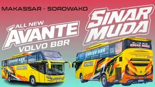TERBARU‼️PO SINAR MUDA DENGAN BODI AVANTE SASSIS VOLVO 8R RUTE MAKASSAR - SOROWAKO