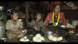 Happy family are really happy to eat big Momo || Village life