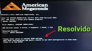 Please enter setup to recover bios setting - o que é e como resolver