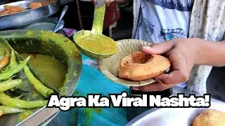 Agra's ₹20 Breakfast Combo 😳 Badai&ndash;Sabji&ndash;Jalebi Tour! #streetfood #food