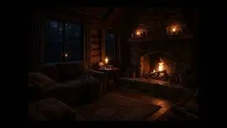 A Rainlit Cabin by the Fire | A Slow, Gentle Sleep Meditation for Deep Rest