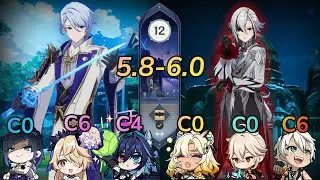 C0 Ayato & C1 Arlecchino / Abyss 5.8 Floor 12 / Genshin Impact 5.8