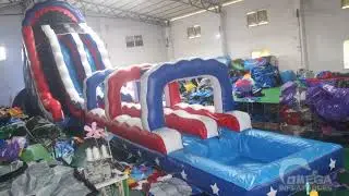26FT America Dual Lane Water Slide