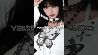 Nu-goth butterfly girl with wide cargo pants & chrome accessories ⚡🖤🦋 #cyberstyle #asiantrendy