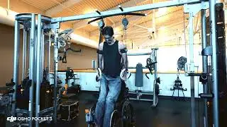 Gymnast style isometric hold ring dips with blood flow restriction cuff training 