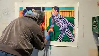 In the Studio with Greig Leach #89, Taking an Oilstick Painting to Completion.
