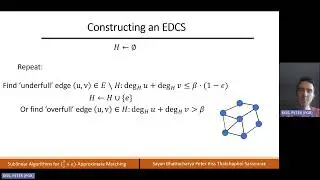 STOC 2023 - Session1B -Sublinear Algorithms for (1.5+&epsilon;)- Approximate Matching.