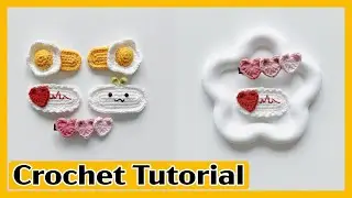 [2-in-1] Crochet Heart Hair Clips | Crochet Hair Accessories | How to Crochet a Heart | Step by step