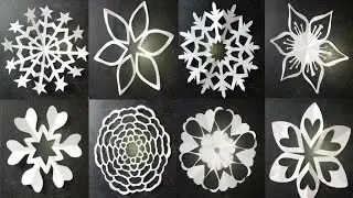 8 different paper snowflake cutting design for home decorations /diy Christmas decoration ideas#diy 