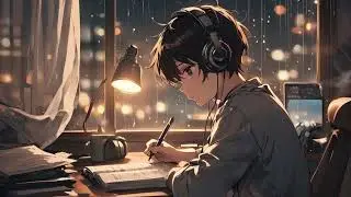 Rainy Night in a Cozy Anime Room | Calm Lo-Fi Music for Studying & Focus