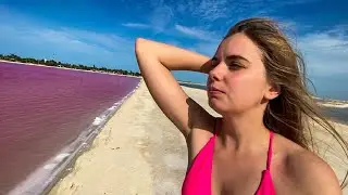 Розовые озера в Мексике