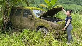 Full video: Girl repairs and cleans up abandoned Toyota car after years of disuse