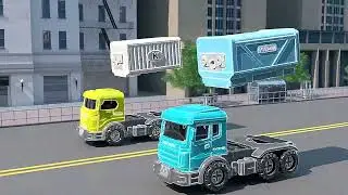 5 in 1 alloy combination deformation toy robot take apart trucks set