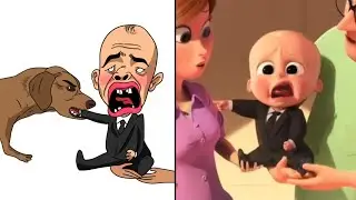 The Boss Baby - Tim Meets His New Brother Funny Drawing Meme Part 2