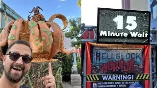 Halloween Horror Nights Orlando Hurricane Make Up Day! | Crowd Levels &  Haunted House Wait Times!